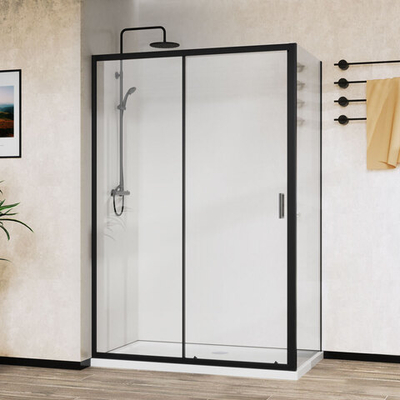 Душевой уголок Сити (City) VSR-5CT9012CLB, 1200*900, черный, стекло прозрачное,
