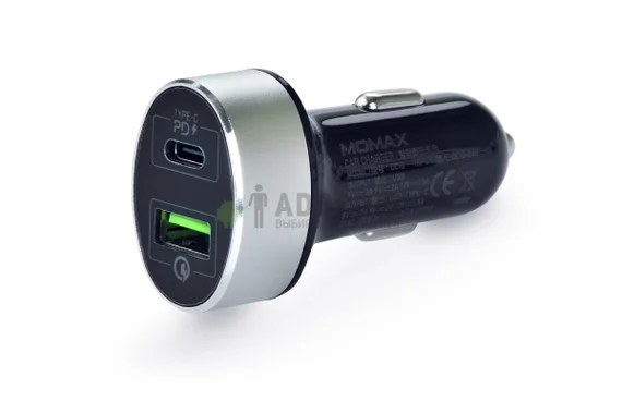 Автомобильное зарядное устройство  Momax UC10 QC 3.0 fast + PD 38W Type-C PD  fast charge black