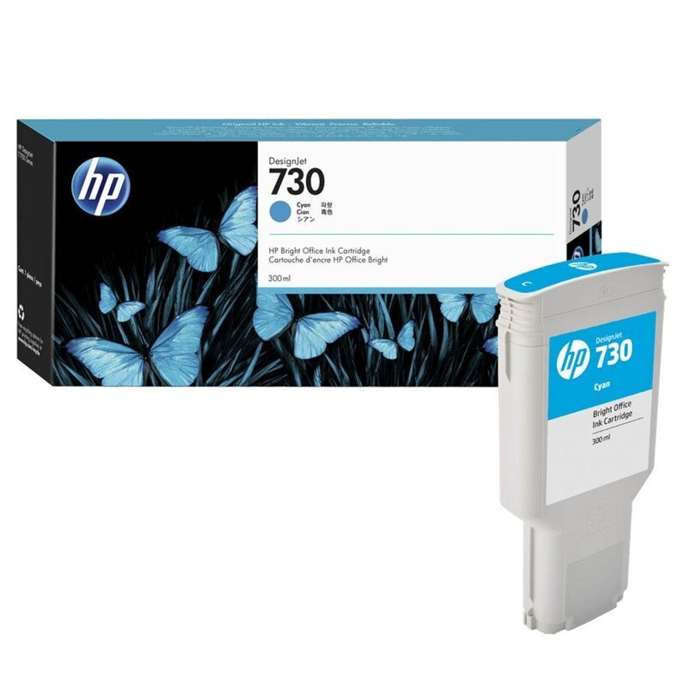 Картридж HP 730 (P2V68A) для DesignJet T1600/T2600/T1700 голубой (300 мл)