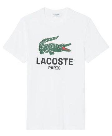Теннисная футболка Lacoste Printed Cotton - white
