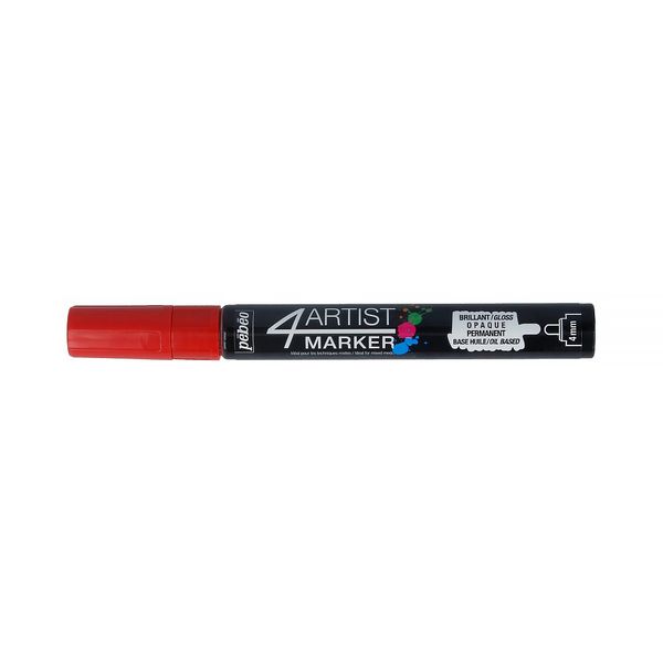 Маркер художественный 4Artist Marker на масляной основе 4 мм, перо круглое, 6 шт, 580107 красный, Pebeo