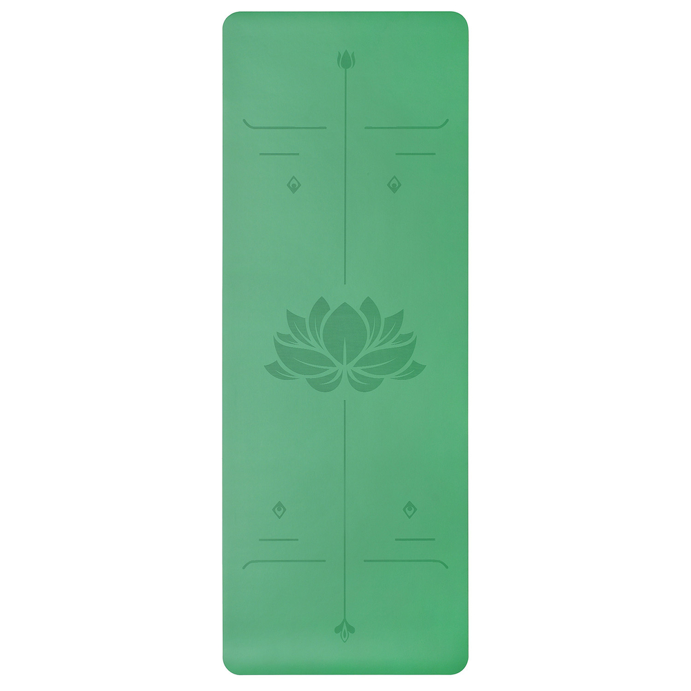 Каучуковый коврик для йоги Lotus Green 185*68*0,5 см нескользящий