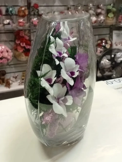 натуральные цветы в стекле, вакуум