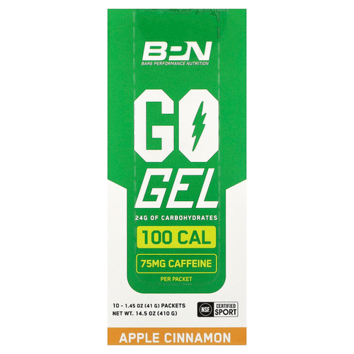 BPN, Go Gel, яблоко и корица, 10 пакетиков по 41 г (1,45 унции)