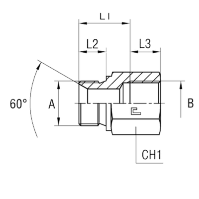 Соединение PF BSP 3/8 - BSP 3/8 L33