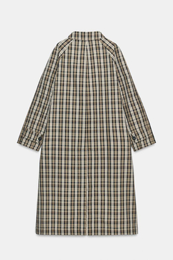 ZARA ДВУСТОРОННИЙ ТРЕНЧ В КЛЕТКУ — ZW COLLECTION, БЕЖЕВЫЙ