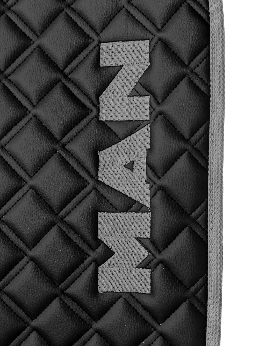 Ковры MAN TGX с 1-м ящиком (механика) (экокожа, черный, серый кант, серая вышивка)