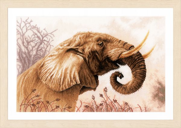 Набор для вышивания нитками Lanarte, An elephant call, 43х26 см