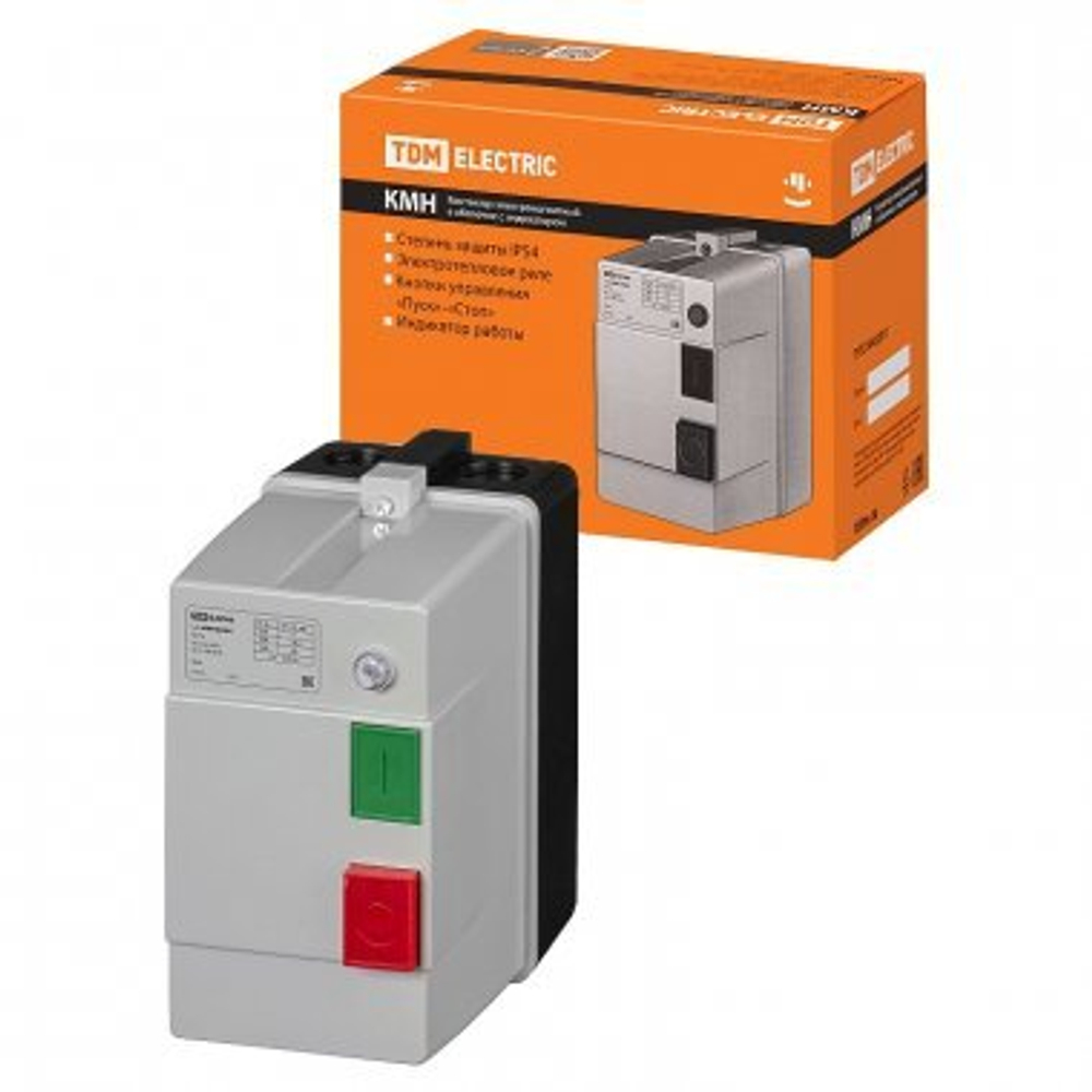 Контактор КМН34062 40А в оболочке с индикатором Ue=220В/АС3 IP54  TDM SQ0709-0031