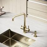 Смеситель для кухни Sancos Vela с краном для фильтра, брашированное золото, SC4013BG, арт. SC4013BG