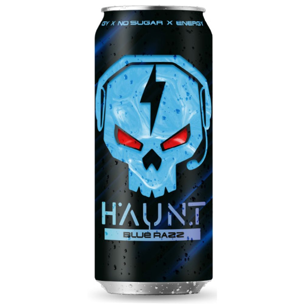 Напиток энергетический HAUNT Голубая малина 450мл