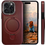 Business style чехол из кожи для IPHONE 14 PRO с кольцом-подставкой и бархатной подкладкой