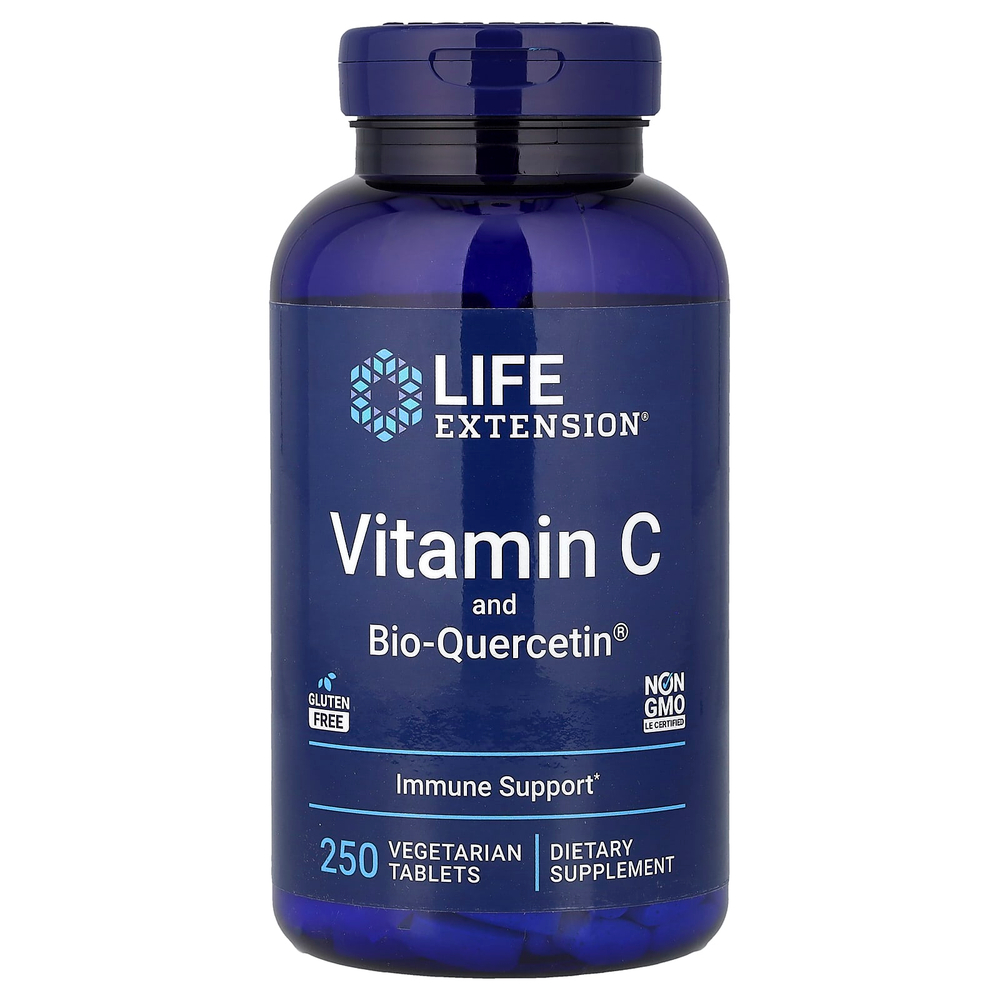 Life Extension, витамин C и Bio-Quercetin®, 250 вегетарианских таблеток