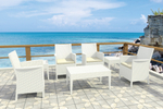 Столик пластиковый плетеный журнальный Siesta Contract Miami Lounge Table, белый