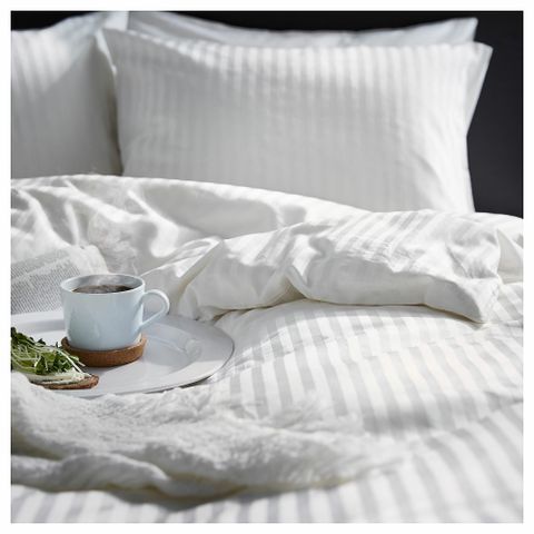 Комплект постельного белья IKEA NATTJASMIN (НАТТЭСМИН ), Односпальный, Белый, 150x200, 50x80 см