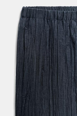 ZARA БРЮКИ С ЭФФЕКТОМ МЯТОЙ ТКАНИ, МОРСКОЙ СИНИЙ