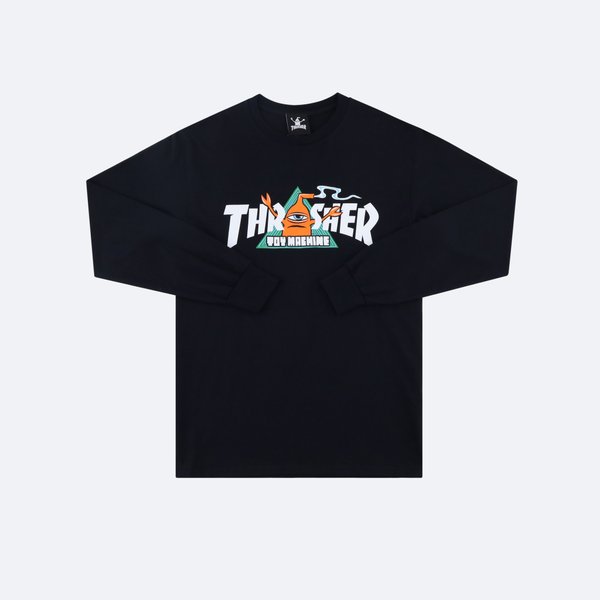 Лонгслив Thrasher x Toy Machine Vortex L/S (black) артикул: - купить в магазине Дайс