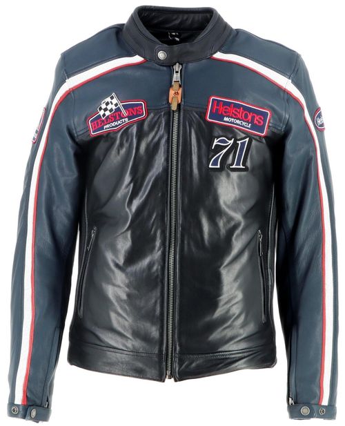 Купить Мотокуртка Кожаная Helstons Formula Sport Air Cuir / Черно-синий