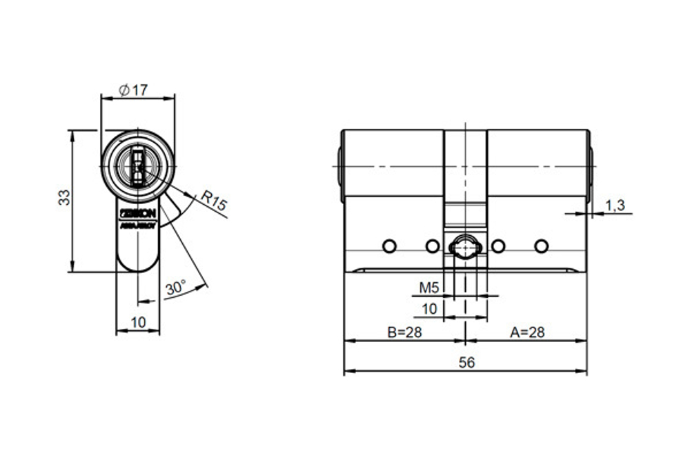 Двойной профильный цилиндр eCLIQ N531