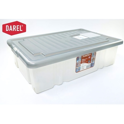 Ящик с крышкой ДАРЕЛ БОКС (DARELBOX) 36л на колесах 605*400*165 серый (с клапаном для антимолевых и дезодорирующих средств)