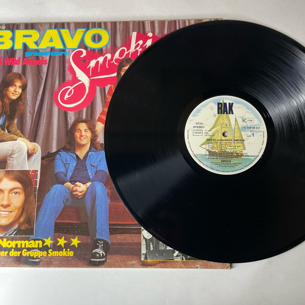 Винтажная виниловая пластинка LP Smokie Смоуки, Bravo Prasentiert Smokie (Германия 1976)