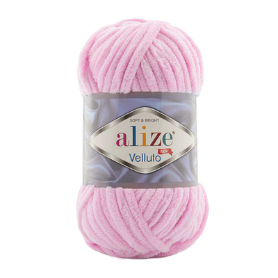 Пряжа Alize (Ализе) Velluto / уп.5 мот. по 100 г, 68м, 031 детский розовый A