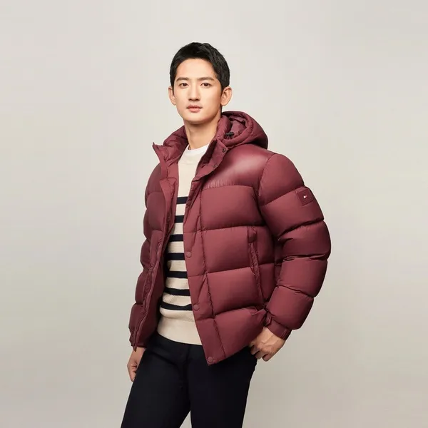 Пуховик мужской TOMMY HILFIGER MIX DOWN HOODED PUFF