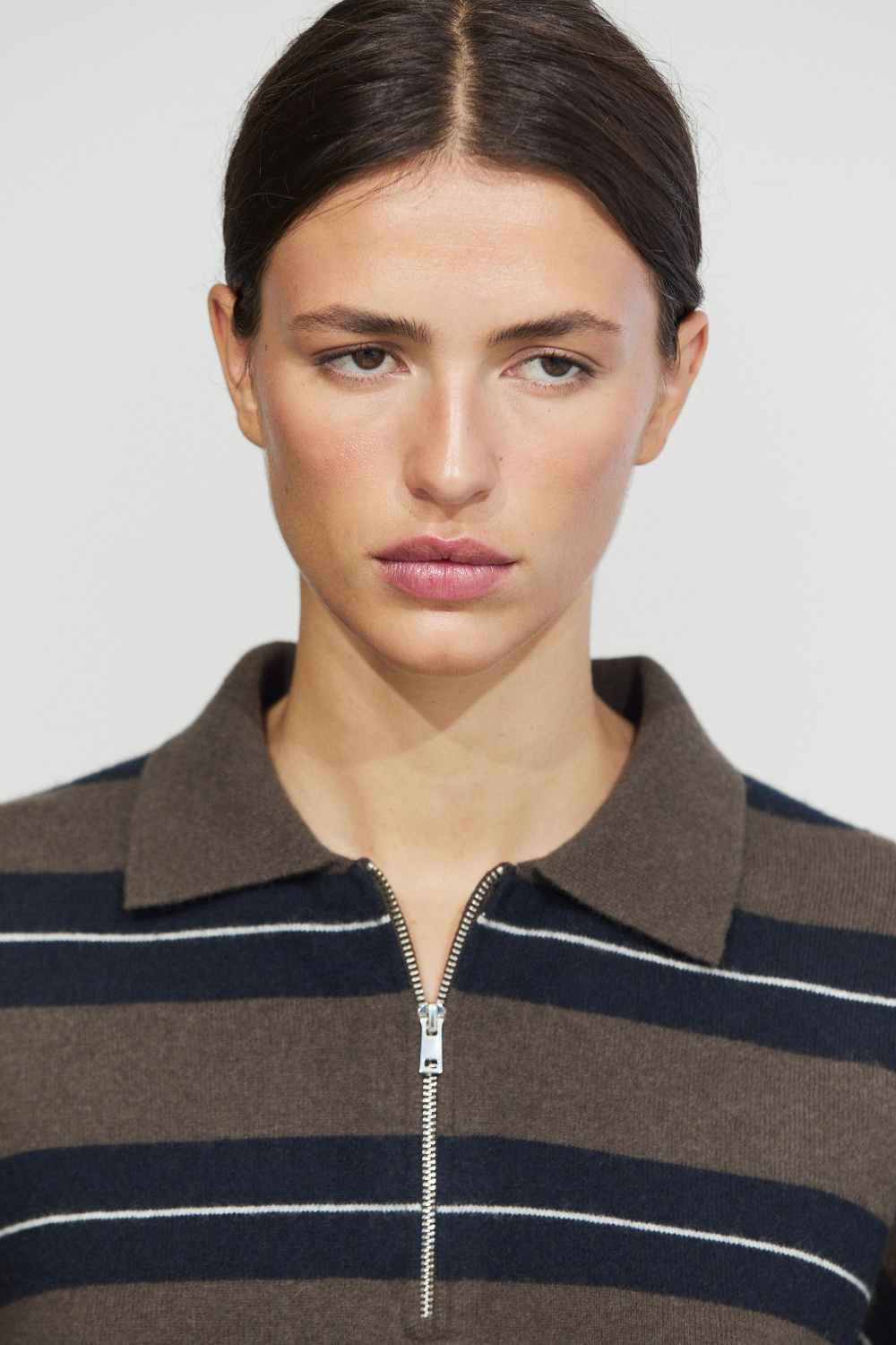 Massimo Dutti Свитер с воротником-поло, темно-синий