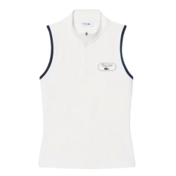 Женский топ теннисный Lacoste Ultra Dry Badge Accent Tennis Heritage - white/navy blue
