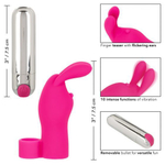 Розовая пулька-насадка на палец Finger Bunny - 8,25 см. (Цвет: розовый)
