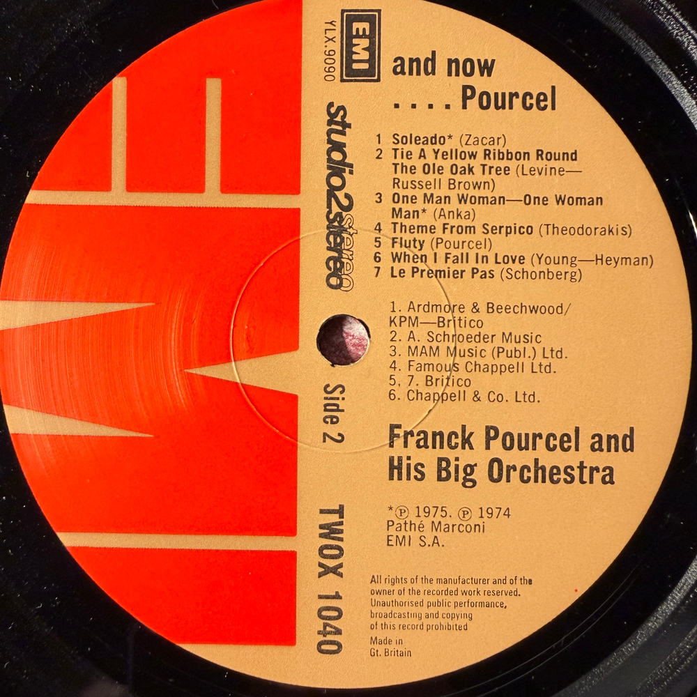 Frank Pourcel And His Big Orchestra ‎– And Now.....Pourcel (Англия 1975г.) Promo