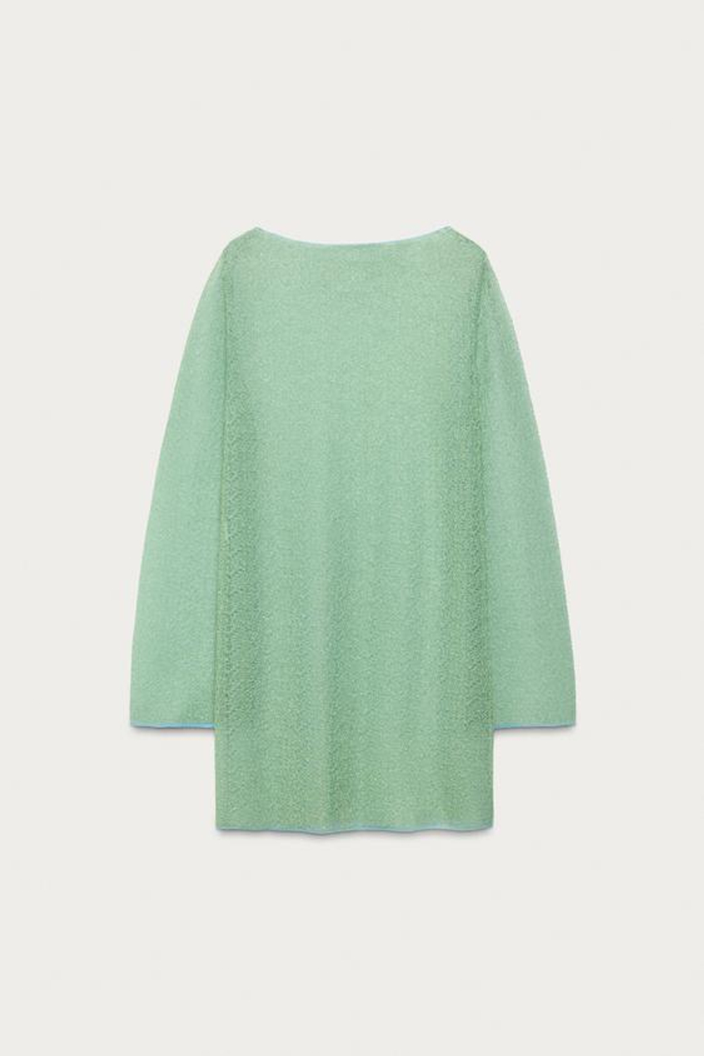 ZARA X MARISA BERENSON ПОЛУПРОЗРАЧНОЕ ТРИКОТАЖНОЕ ПЛАТЬЕ, ЦВЕТ МОРСКОЙ ВОЛНЫ