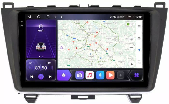 Магнитола для Mazda 6 2007-2012 (GH) - Kuberg OL-9506 QLed+2K, Android 12, Быстрая, CarPlay, 4G SIM-слот