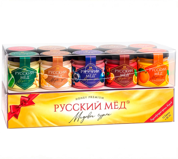 Подарочный набор Русский мёд 40 мл (10 шт.), жёлтый