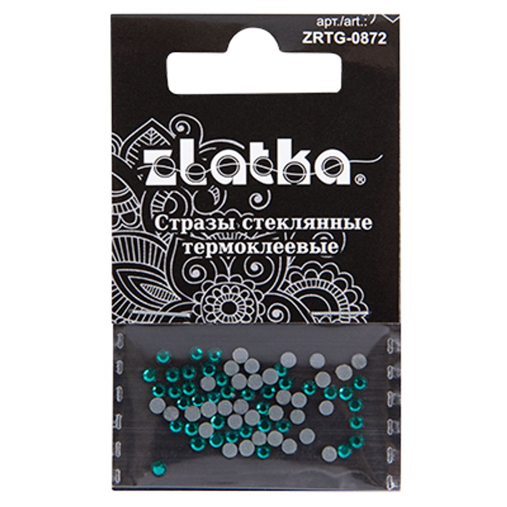Стразы клеевые стекло 2.4 мм, 360 шт, SS08 №10 изумрудный (Emerald), Zlatka ZRTG-0872