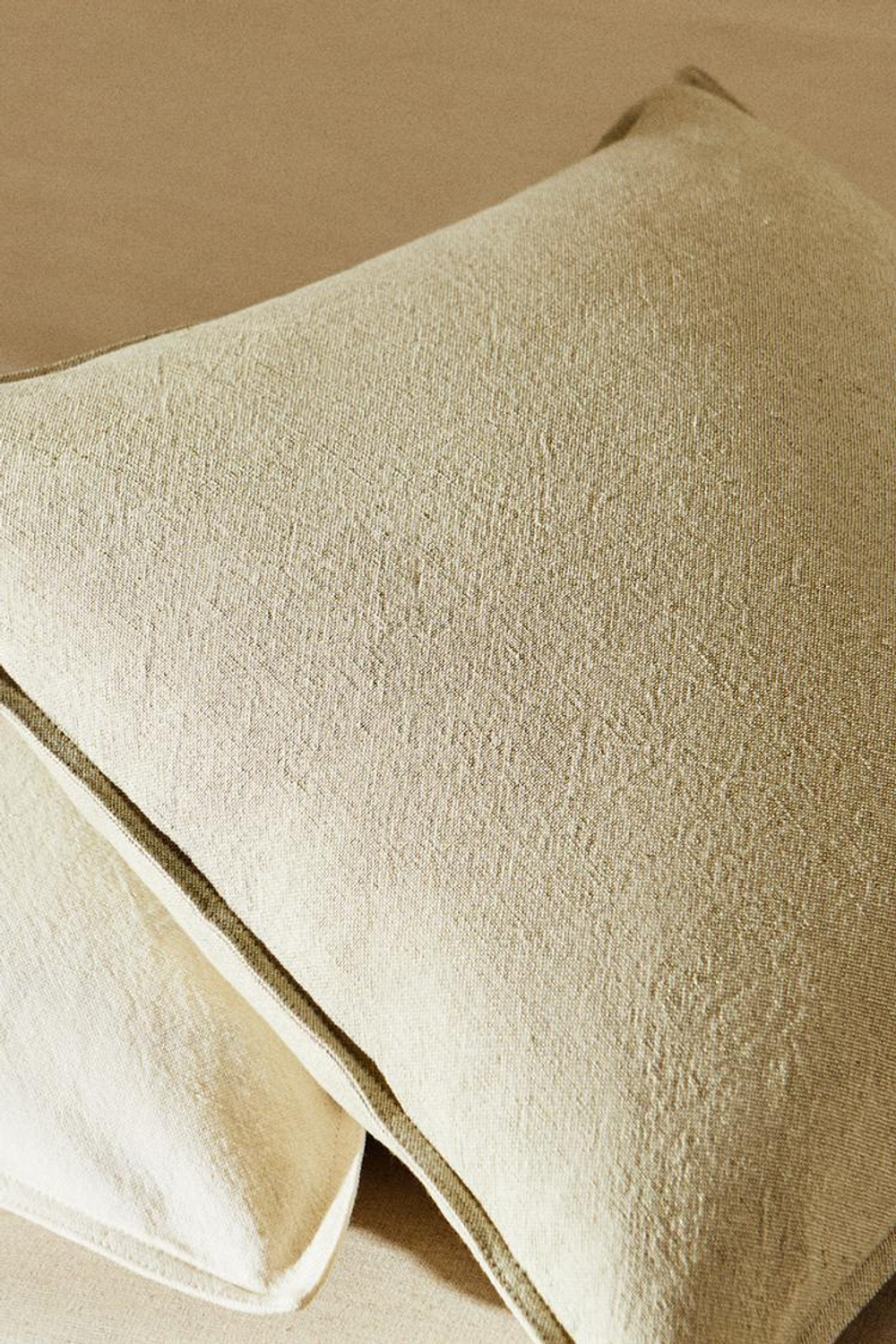 ZARA HOME ЛЬНЯНОЙ ЧЕХОЛ НА ПОДУШКУ, ЭКРЮ