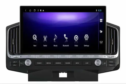 Магнитола для Toyota Land Cruiser 200 2007-2015 (экран климата внизу) - Kuberg KP-T1301 монитор 13.3" на Android 10, Быстрая, CarPlay, 4G SIM-слот