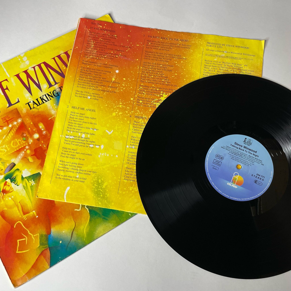 Винтажная виниловая пластинка LP Steve Winwood Talking Back To The Night (Germany 1982)