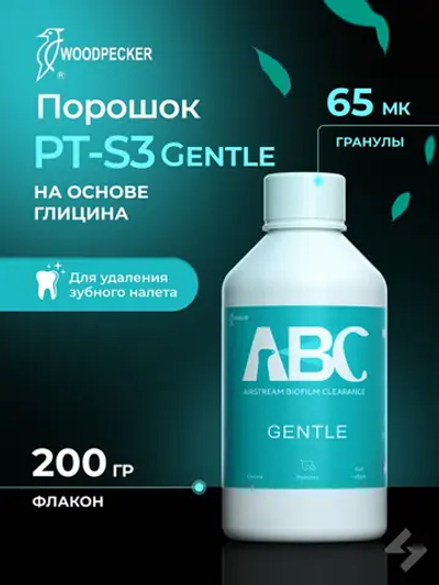 Порошок профилактический для профессиональной гигиены PT-S3 Gentle на основе глицина, 65 мк