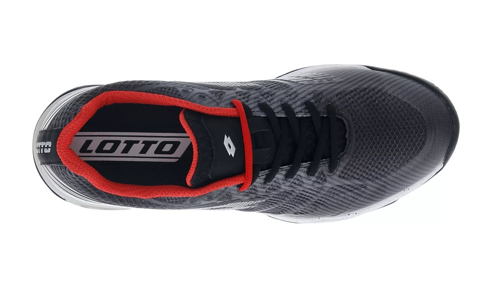 Мужские кроссовки теннисные Lotto Mirage 300 III Clay - all black/all white/reef red