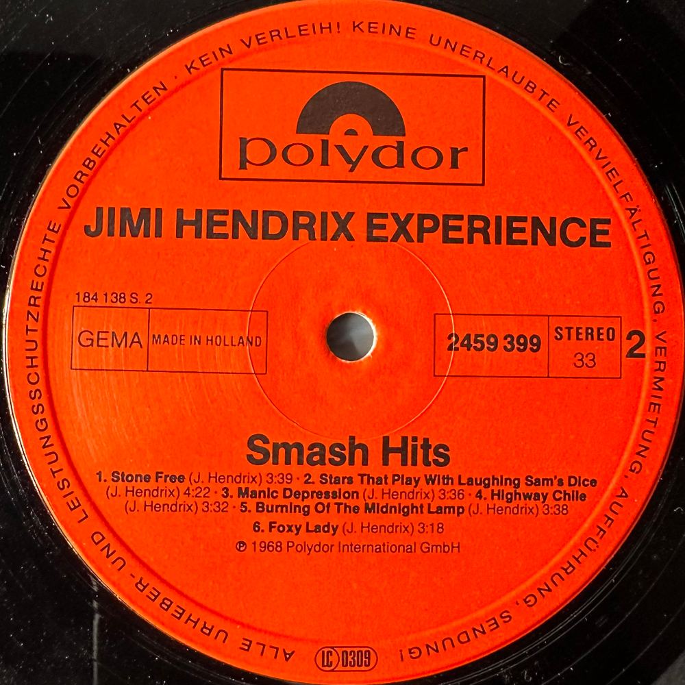 Jimi Hendrix Experience - Smash Hits (Голландия 1980г.)