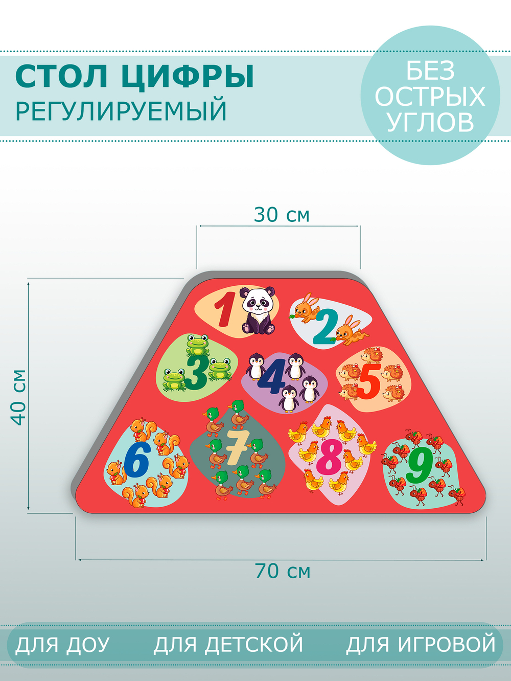 Стол ТРАПЕЦИЯ регулируемый ЦИФРЫ