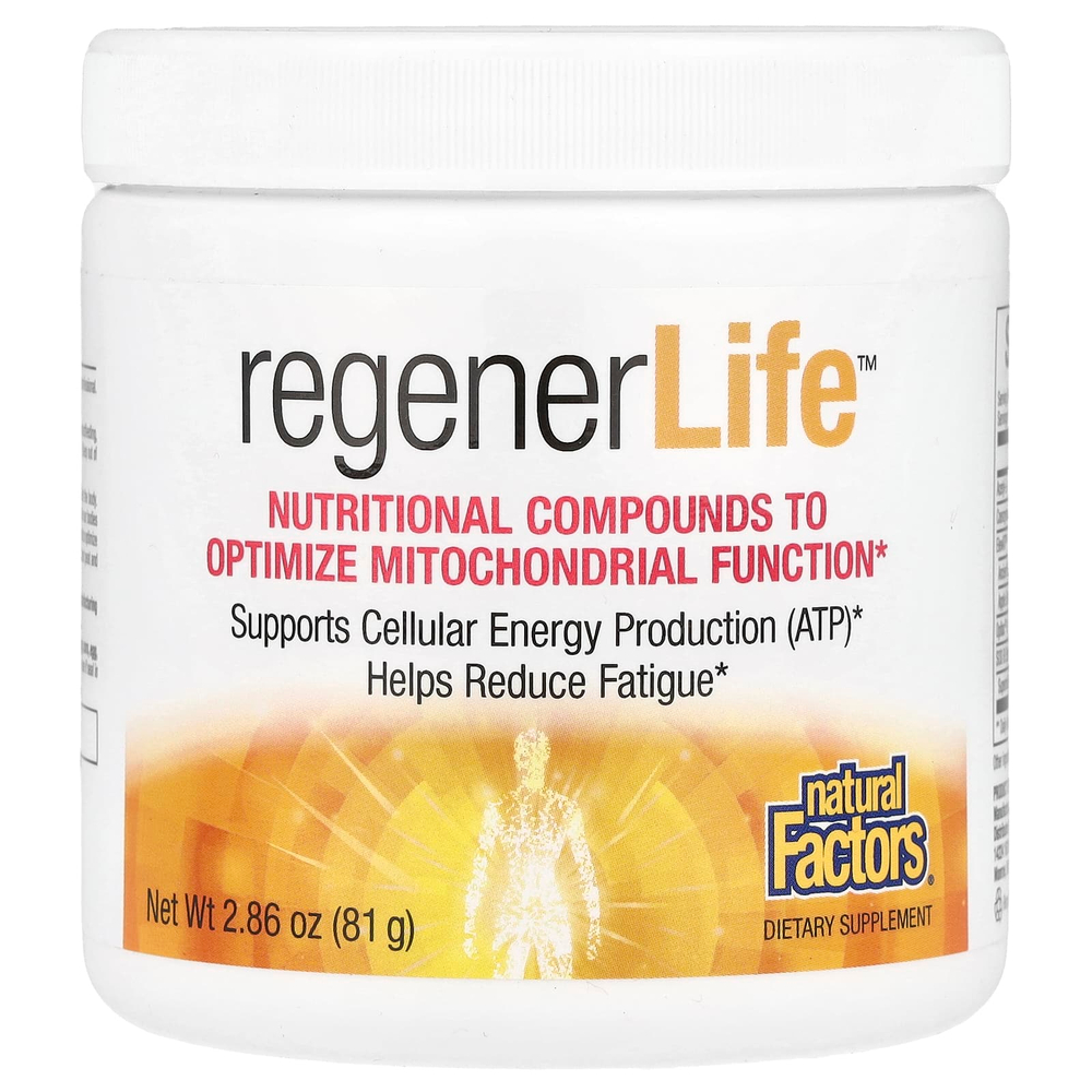 Natural Factors, Regener Life™, добавка для оптимизации работы митохондрий, 81 г (2,86 унции)