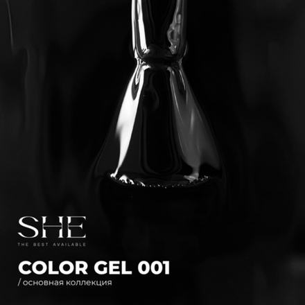 She Гель-лак 001 черный, 10мл