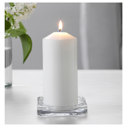 IKEA GLASIG  (ИКЕА ГЛАСИГ)  -  Подставка под свечу - прозрачное стекло 10х10 см