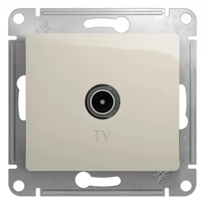 GLOSSA TV РОЗЕТКА оконечная 1дБ, механизм, МОЛОЧНЫЙ