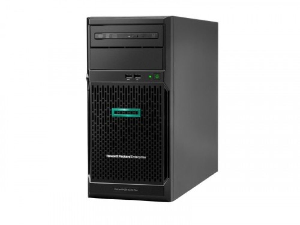 Сервер HPE Proliant ML30 Gen10, 1x Intel Xeon E-2224 4C 3.4GHz, 1x16GB-U DDR4, S100i/ZM (RAID 0,1,5,10) noHDD (8 SFF 2.5" HP), 1x500W (up2), 2x1Gb/s, noDVD, iLO5, Tower-4U, 3-1-1