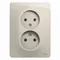 Розетка двойная без заземления Systeme Electric Glossa Молочный GSL000920