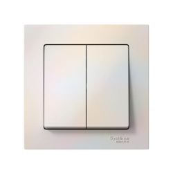 ATLASDESIGN 2-клавишный ВЫКЛЮЧАТЕЛЬ, сх.5, 10АХ, в сборе, ЖЕМЧУГ