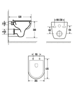 AQM2008 Унитаз подвесной с сиденьем SoftClose, технология смыва Rimless. 530x355x360